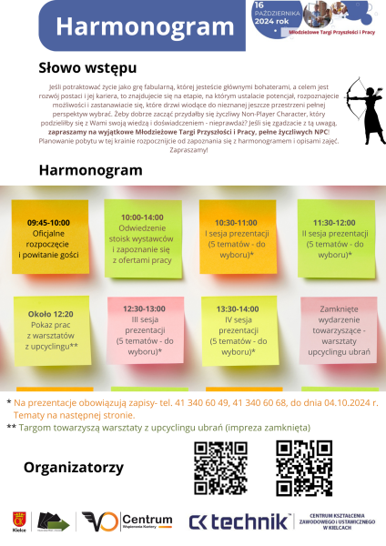 harmonogram Kielce targi pracy 16.10.2024